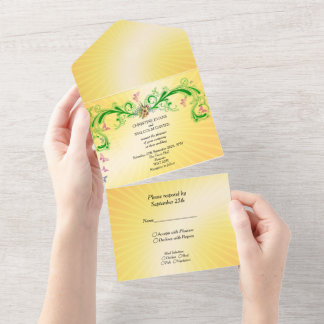 Wirbel und Schmetterlinge All In One Einladung