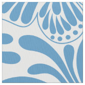 Wirbel und Schmetterlinge, blau und weiß Stoff (Nahaufnahme)