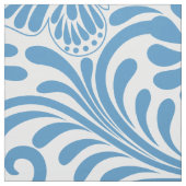 Wirbel und Schmetterlinge, blau und weiß Stoff (Muster)