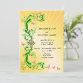 Wirbel und Schmetterlinge Einladung (Stehend Vorderseite)