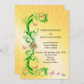 Wirbel und Schmetterlinge Einladung (Vorne/Hinten)