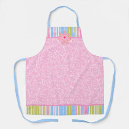 Wirbel und Streifen aus rosafarbenem Zucker Schürze