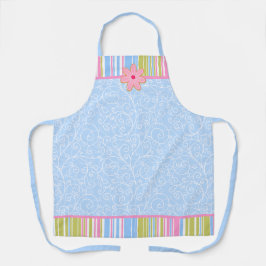 Wirbel und Streifen aus rosafarbenem Zucker Schürze