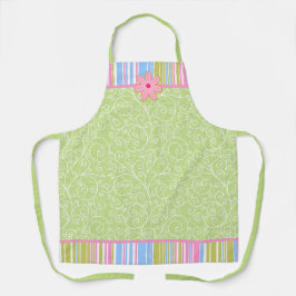 Wirbel und Streifen aus rosafarbenem Zucker Schürze