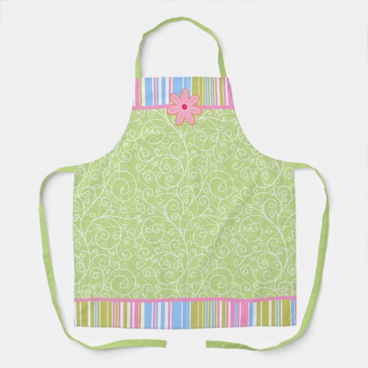 Wirbel und Streifen aus rosafarbenem Zucker Schürze (Vorderseite)