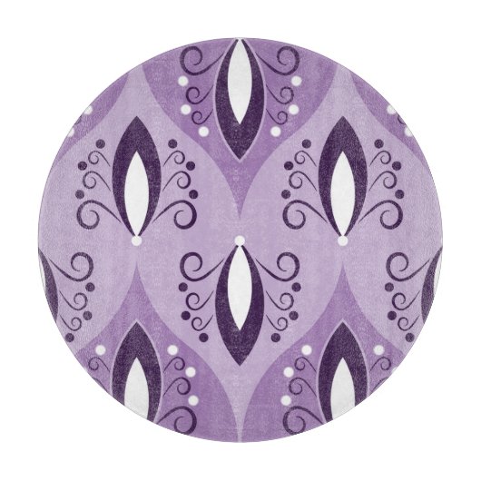 Wirbel Vintag Geometrische Nahtlose Kunst Schneidebrett (Vorderseite)