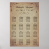 Wirbel Vintag | Hochzeitsstichtabelle 16 Tabelle Poster (Vorne)