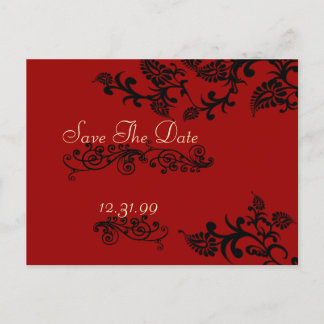 Wirbel Vintag Save the Date Floral Damask Ankündigungspostkarte