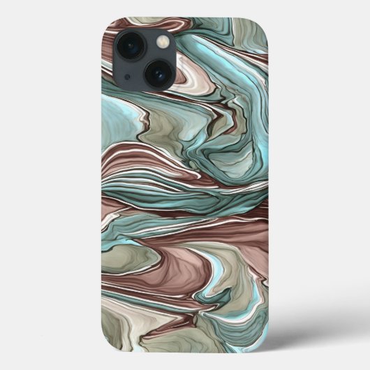 Wirbel von Colors Mauve Blue Abstrakt Phone Case (Rückseite)