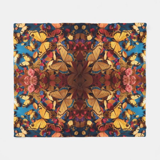 Wirbel von hellen goldenen Lichtern Fleecedecke (Vorderseite (Horizontal))