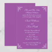 Wirbel von Lila Hochzeiten Einladung (Vorne/Hinten)