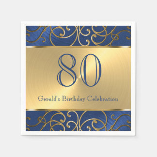 Wirbel von Navy Blue und Gold Filigree Serviette