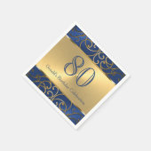 Wirbel von Navy Blue und Gold Filigree Serviette (Ecke)