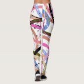 Wirbel von Orange Green Black Design Leggings (Rückseite)