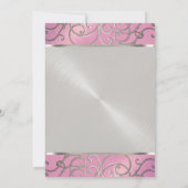 Wirbel von Quinceanera Lilac Pink und Silver Filig Einladung (Rückseite)