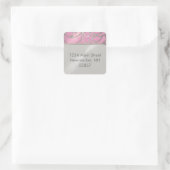 Wirbel von Quinceanera Lilac Pink und Silver Filig Quadratischer Aufkleber (Tasche)