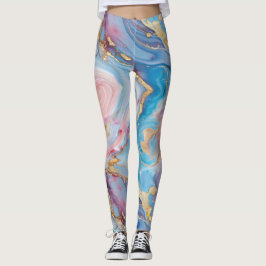 Wirbel von rosa, blau, goldfarben, erschaffen marm leggings