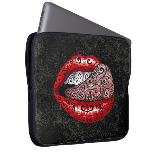 Wirbel Wertvolle Zunge Laptopschutzhülle (Vorne Rechts)