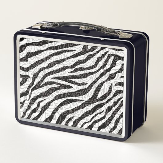 Wirbel Zebra Muster Metall Brotdose (Rückseite)