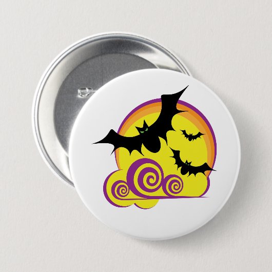 Wirbel zu Halloween-Night Vollmond Button (Vorne & Hinten)