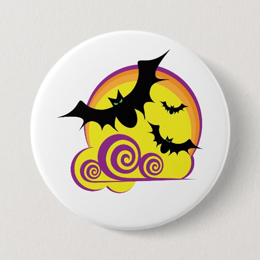 Wirbel zu Halloween-Night Vollmond Button (Vorderseite)