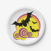Wirbel zu Halloween-Night Vollmond Pappteller (Vorderseite)