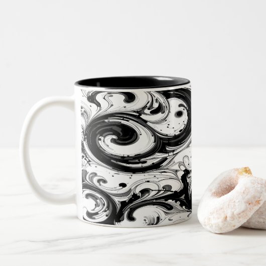 Wirbel Zweifarbige Tasse (Mit Donut)
