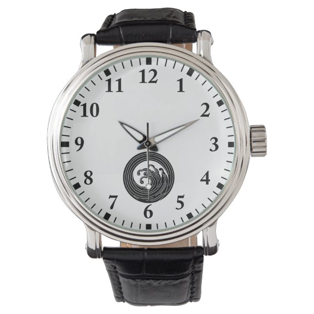 Wirbelförmiger Wellenkreis Armbanduhr (Vorderseite)