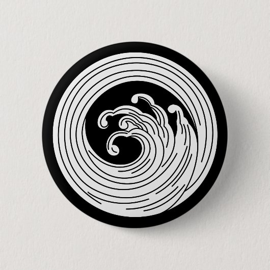 Wirbelförmiger Wellenkreis Button (Vorderseite)