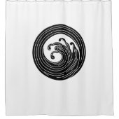 Wirbelförmiger Wellenkreis Duschvorhang (Vorderseite)