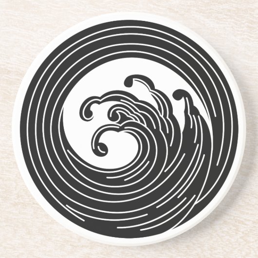 Wirbelförmiger Wellenkreis Getränkeuntersetzer (Vorne)