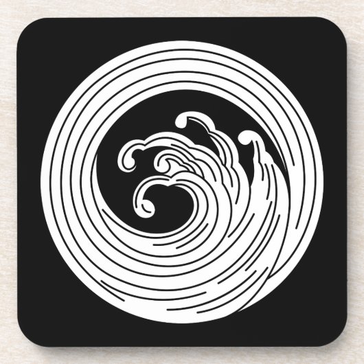 Wirbelförmiger Wellenkreis Getränkeuntersetzer (Vorderseite)