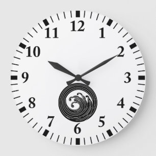 Wirbelförmiger Wellenkreis Große Wanduhr