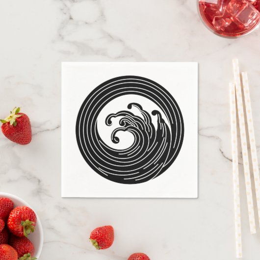 Wirbelförmiger Wellenkreis Serviette (Beispiel)