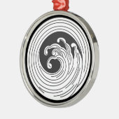 Wirbelförmiger Wellenkreis Silbernes Ornament (Links)