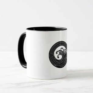 Wirbelförmiger Wellenkreis Tasse
