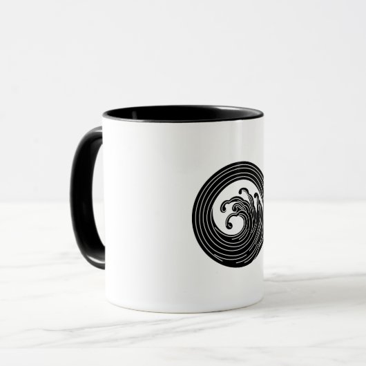 Wirbelförmiger Wellenkreis Tasse (Vorderseite Links)