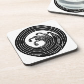 Wirbelförmiger Wellenkreis Untersetzer (Linke Seite)