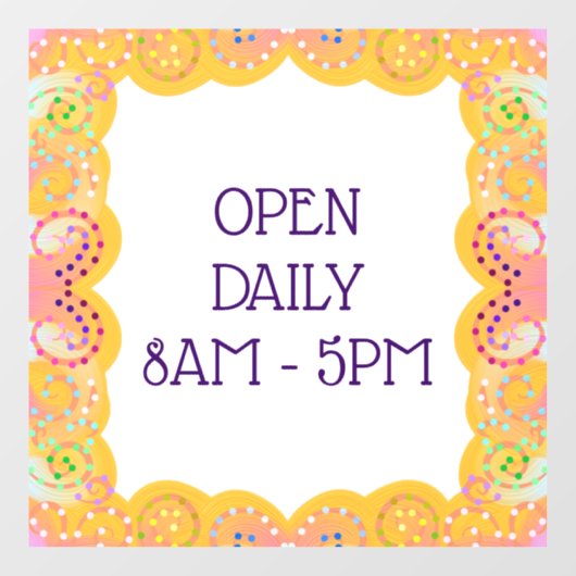 Wirbelgelbe Grenze Fensteraufkleber (Blatt)