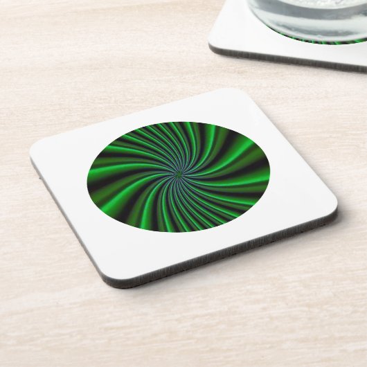 wirbelgrünes Design Getränkeuntersetzer (Linke Seite)