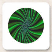 wirbelgrünes Design Getränkeuntersetzer (Vorderseite)