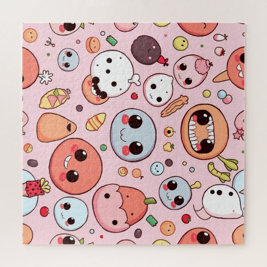 Wirbellose Feinschmecker sehen sich vor Puzzle (Horizontal)