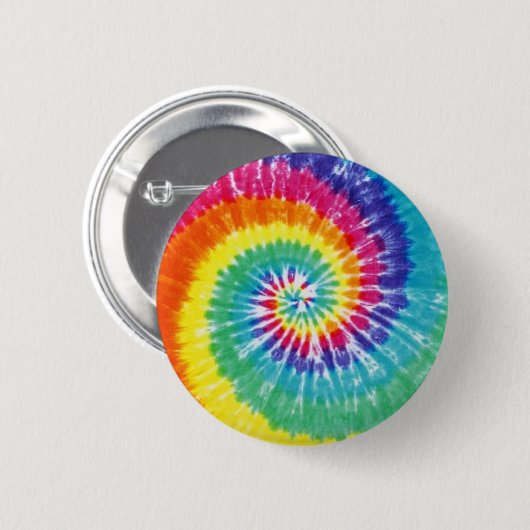 Wirbellose Gefärbte Krawatte Multicolor Rainbow Button (Vorne & Hinten)