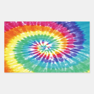 Wirbellose Gefärbte Krawatte Multicolor Rainbow Rechteckiger Aufkleber