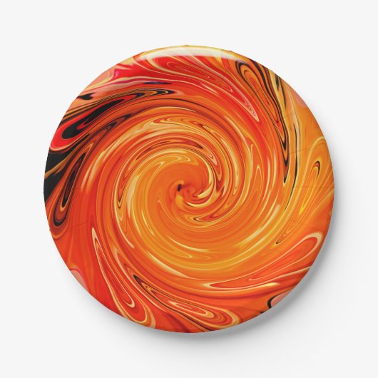 Wirbellose Petalen, Orangenpapier-Party-Teller Pappteller (Vorderseite)