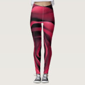 Wirbellose Rote Rose Petals Leggings (Vorderseite)