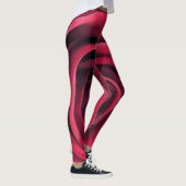 Wirbellose Rote Rose Petals Leggings (Rechts)