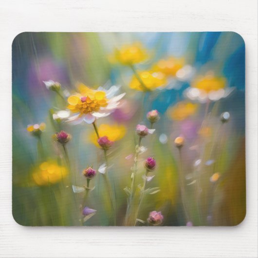 Wirbellose Wildblumen im Wind Mousepad (Vorne)