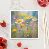 Wirbellose Wildblumen im Wind Serviette (Beispiel)