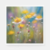 Wirbellose Wildblumen im Wind Serviette (Vorderseite)